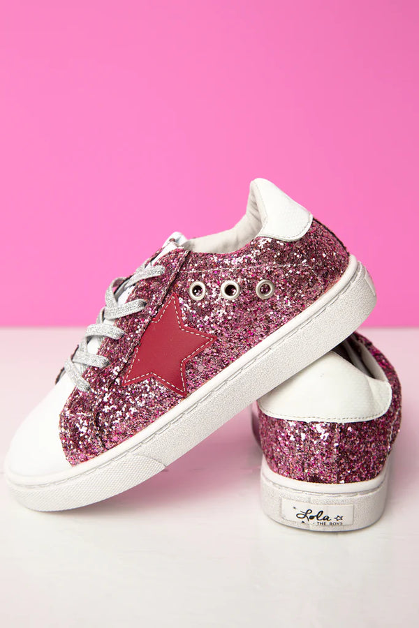 Pink Glitter Star Sneakers