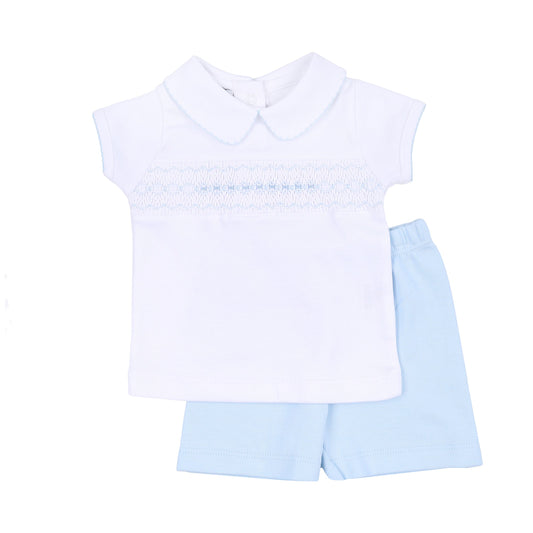 Hailey and Harry Smocked Collared Boys Short Set